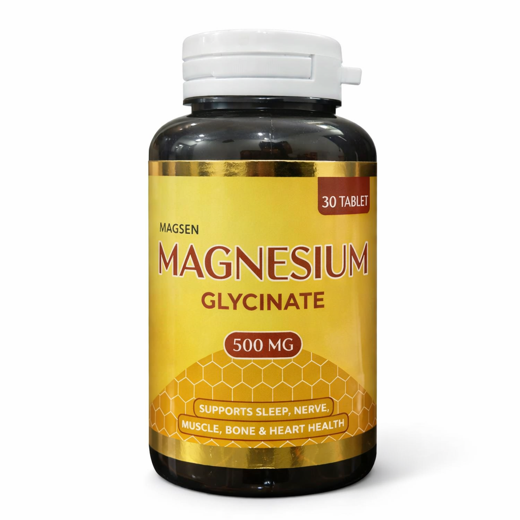 Magsen Magnesium Glycinate 500mg – High Absorption Formula (30 Tablets)